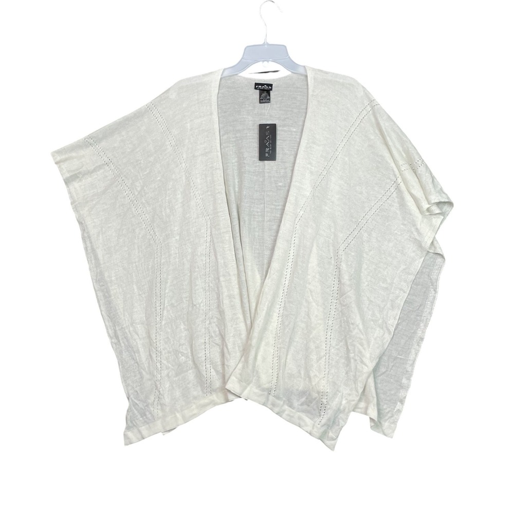 Fraas Open-Front Poncho Womens OSFA Sheer Pointelle Knit Academia Retro Classic